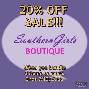 20% OFF SALE When you bundle 3 or more items .